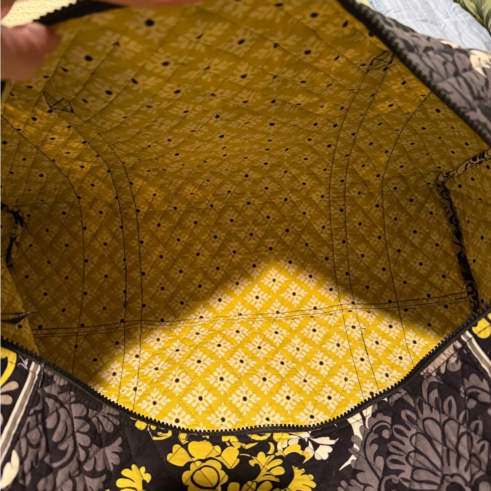 Vera Bradley Black and Yellow Floral Travel Bag - Picture 5 of 5